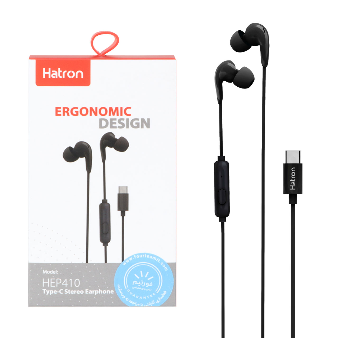هندزفری باسیم Hatron Type-C مدل HEP410 - مشکی